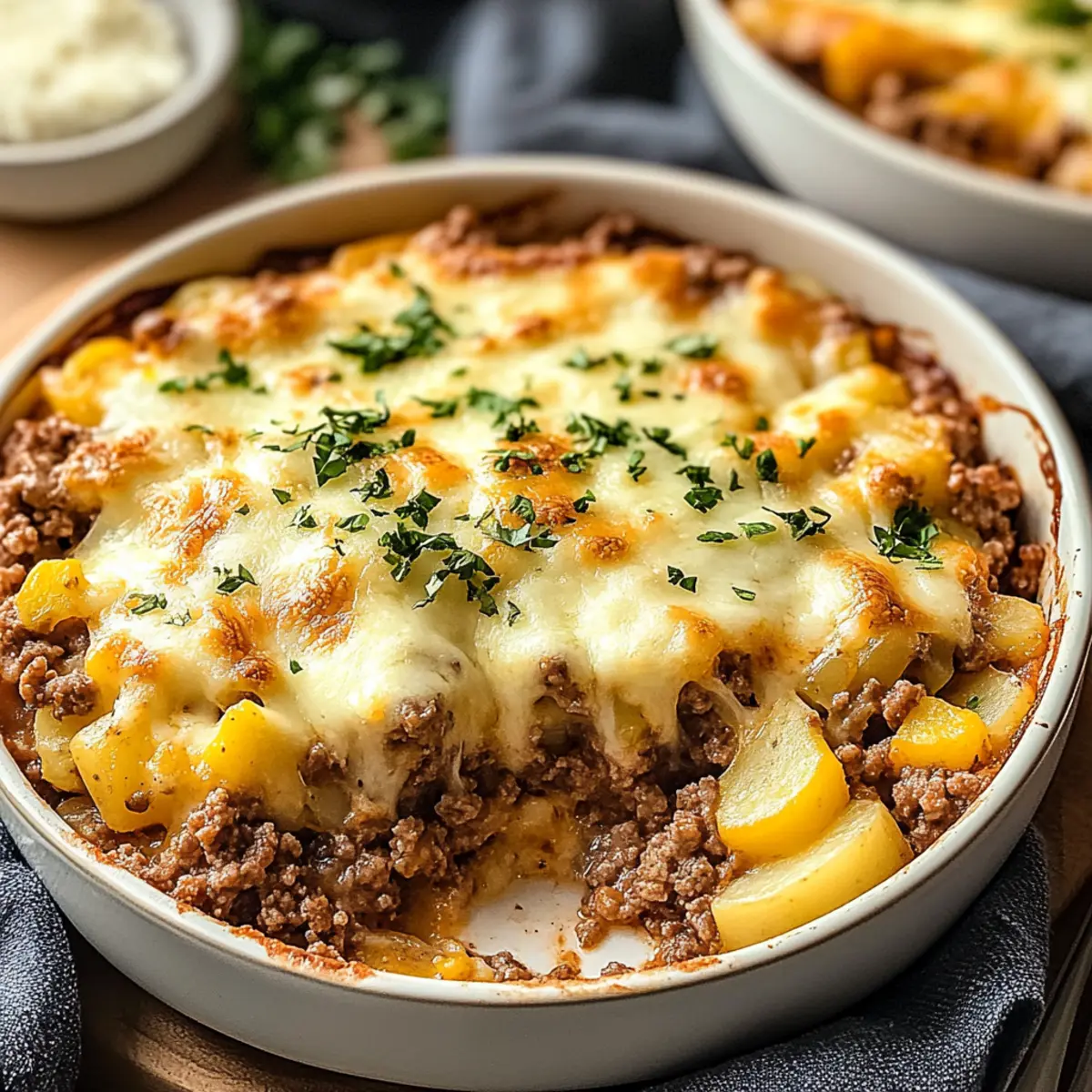 Cheesy Ground Beef and Potato Casserole