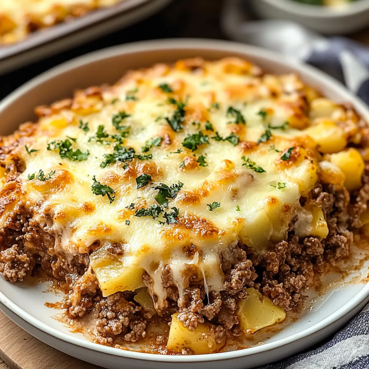 Cheesy Ground Beef and Potato Casserole