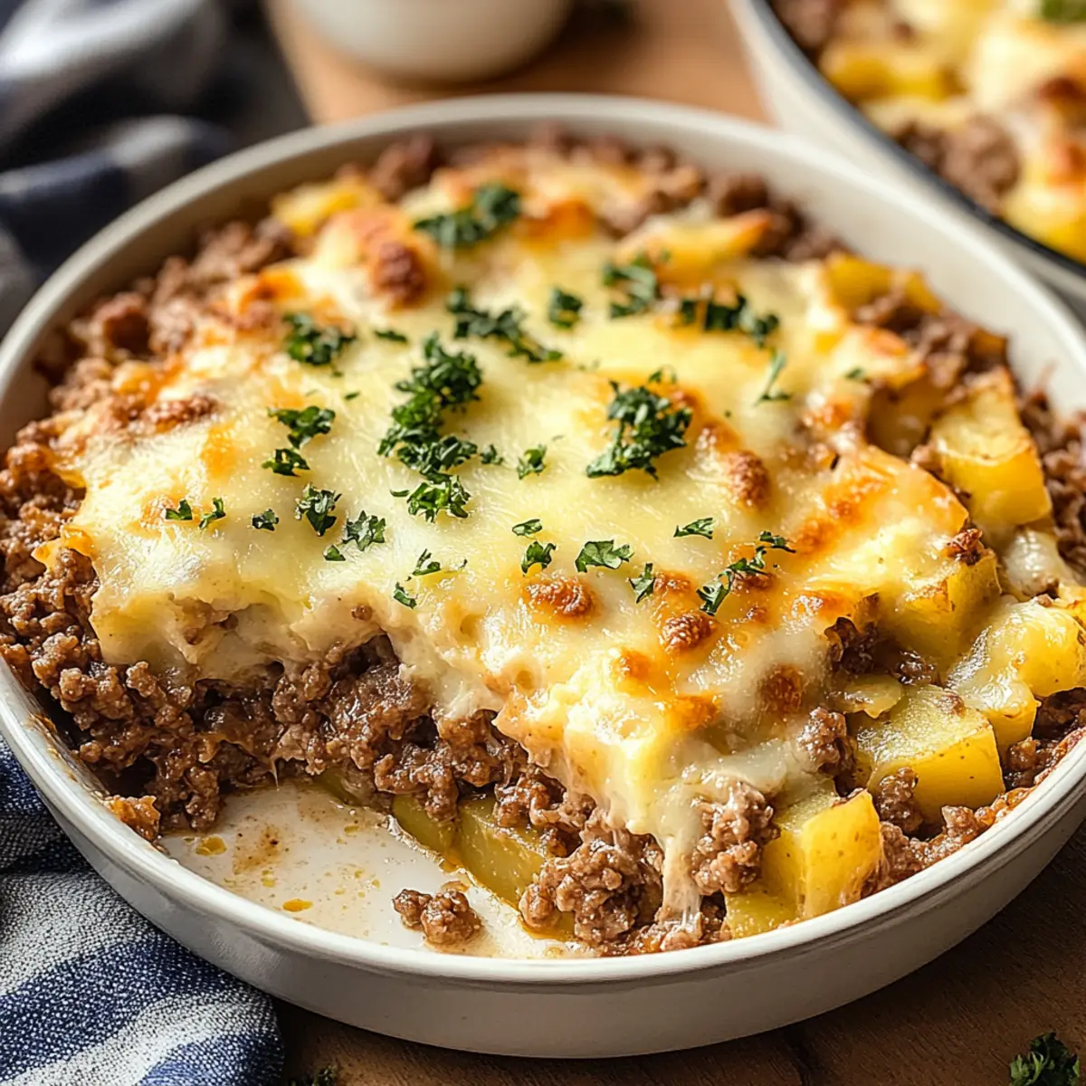 Cheesy Ground Beef and Potato Casserole