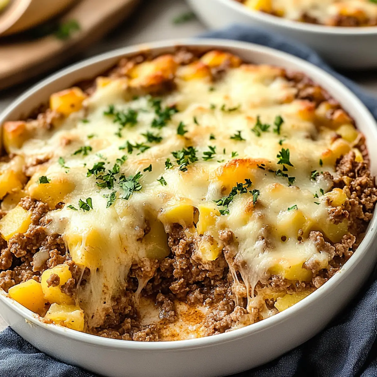 Cheesy Ground Beef and Potato Casserole