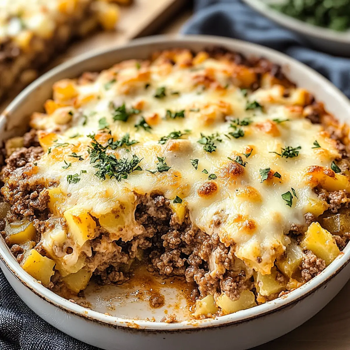 Cheesy Ground Beef and Potato Casserole