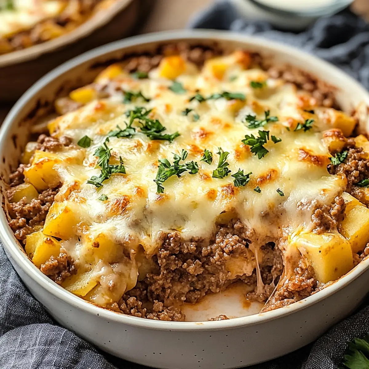 Cheesy Ground Beef and Potato Casserole
