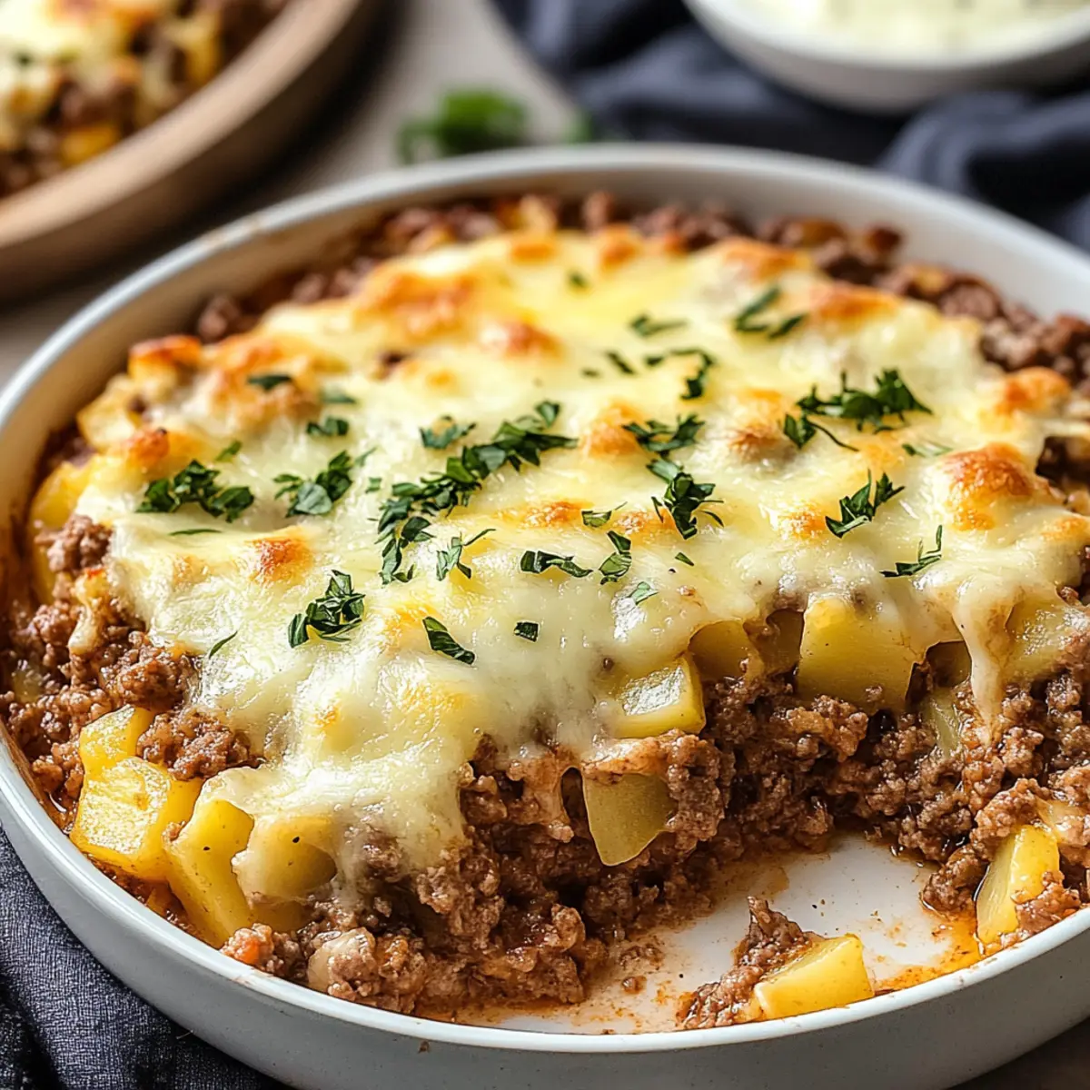 Cheesy Ground Beef and Potato Casserole