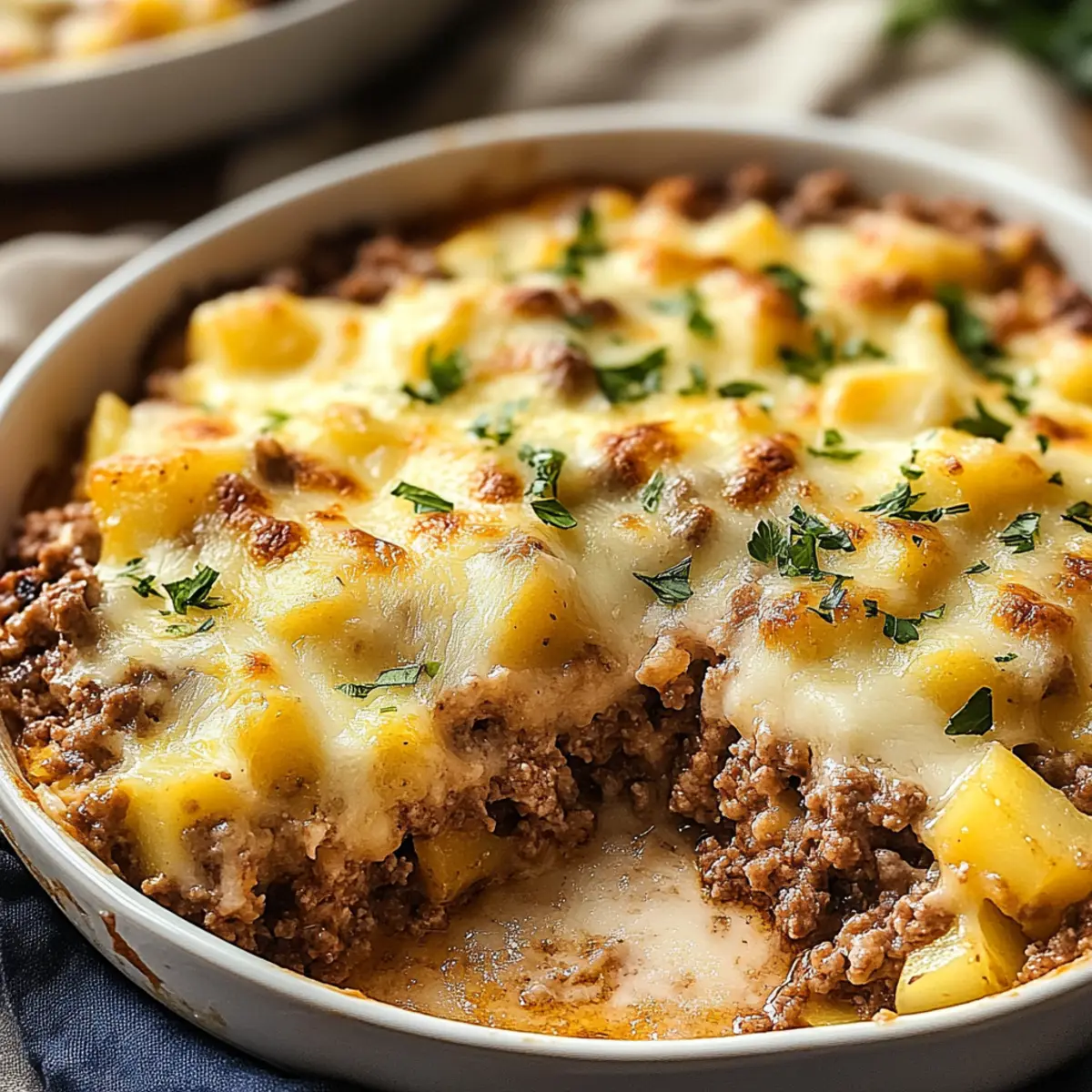 Cheesy Ground Beef and Potato Casserole