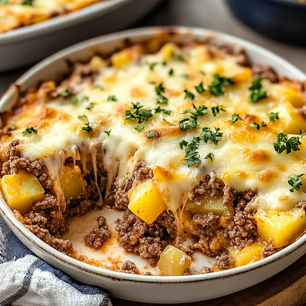 Cheesy Ground Beef and Potato Casserole