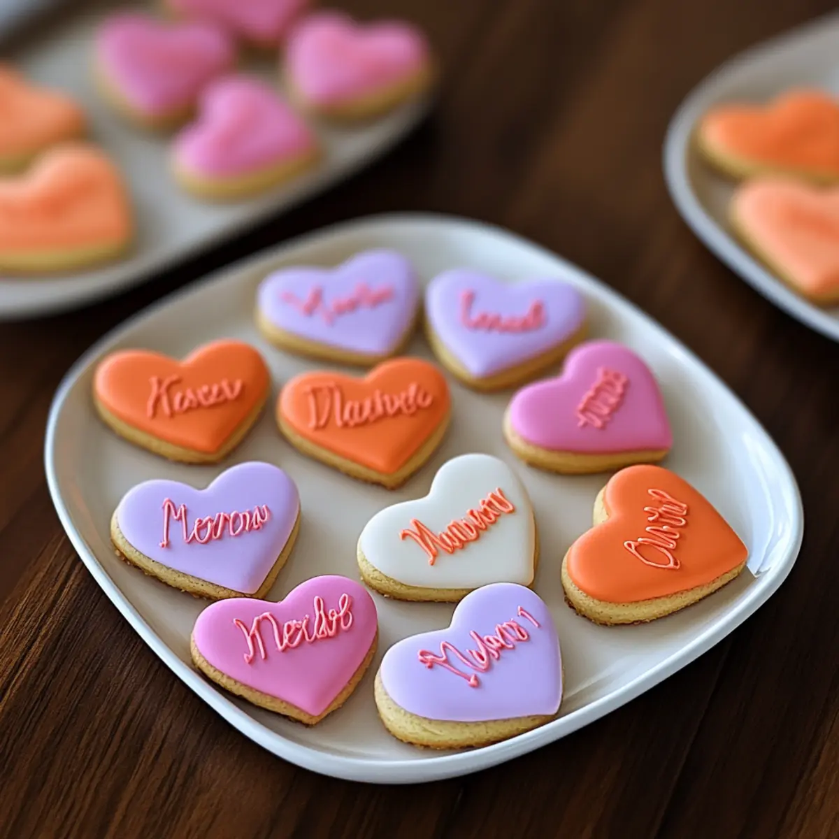 Mini Valentine’s Day Message Heart Sugar Cookies
