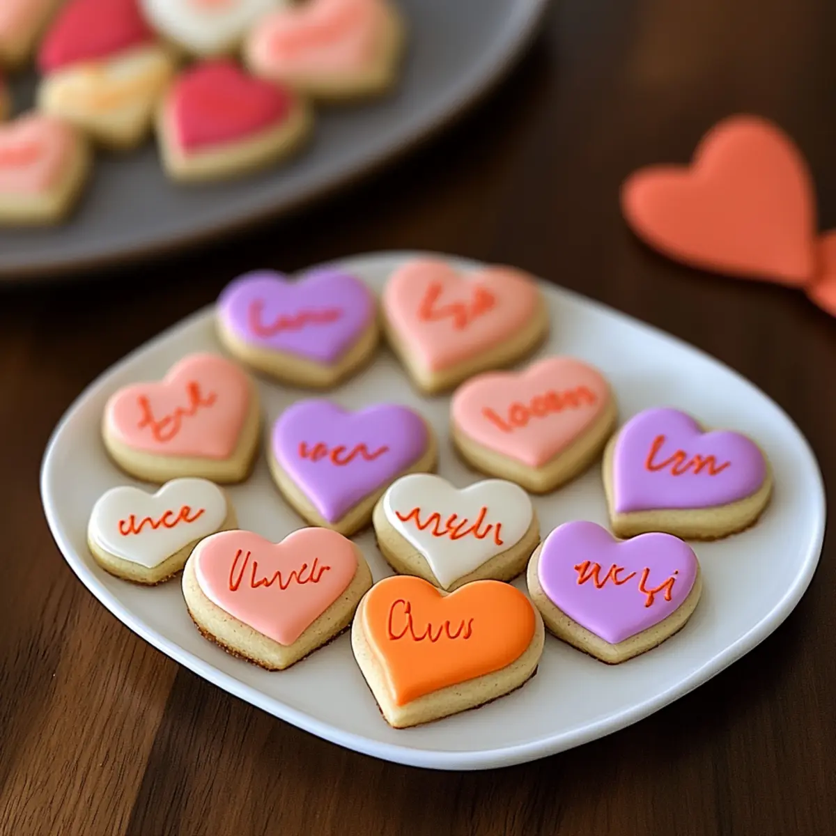 Mini Valentine’s Day Message Heart Sugar Cookies