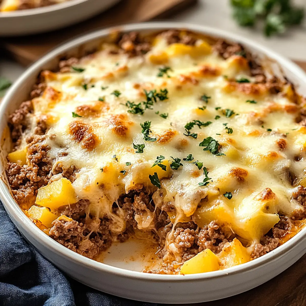Cheesy Ground Beef and Potato Casserole