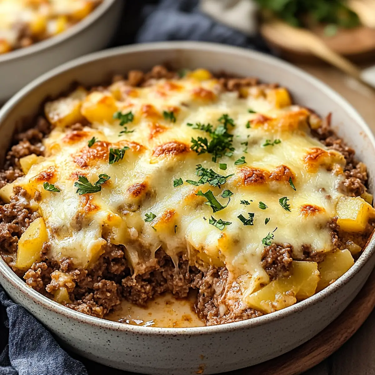 Cheesy Ground Beef and Potato Casserole