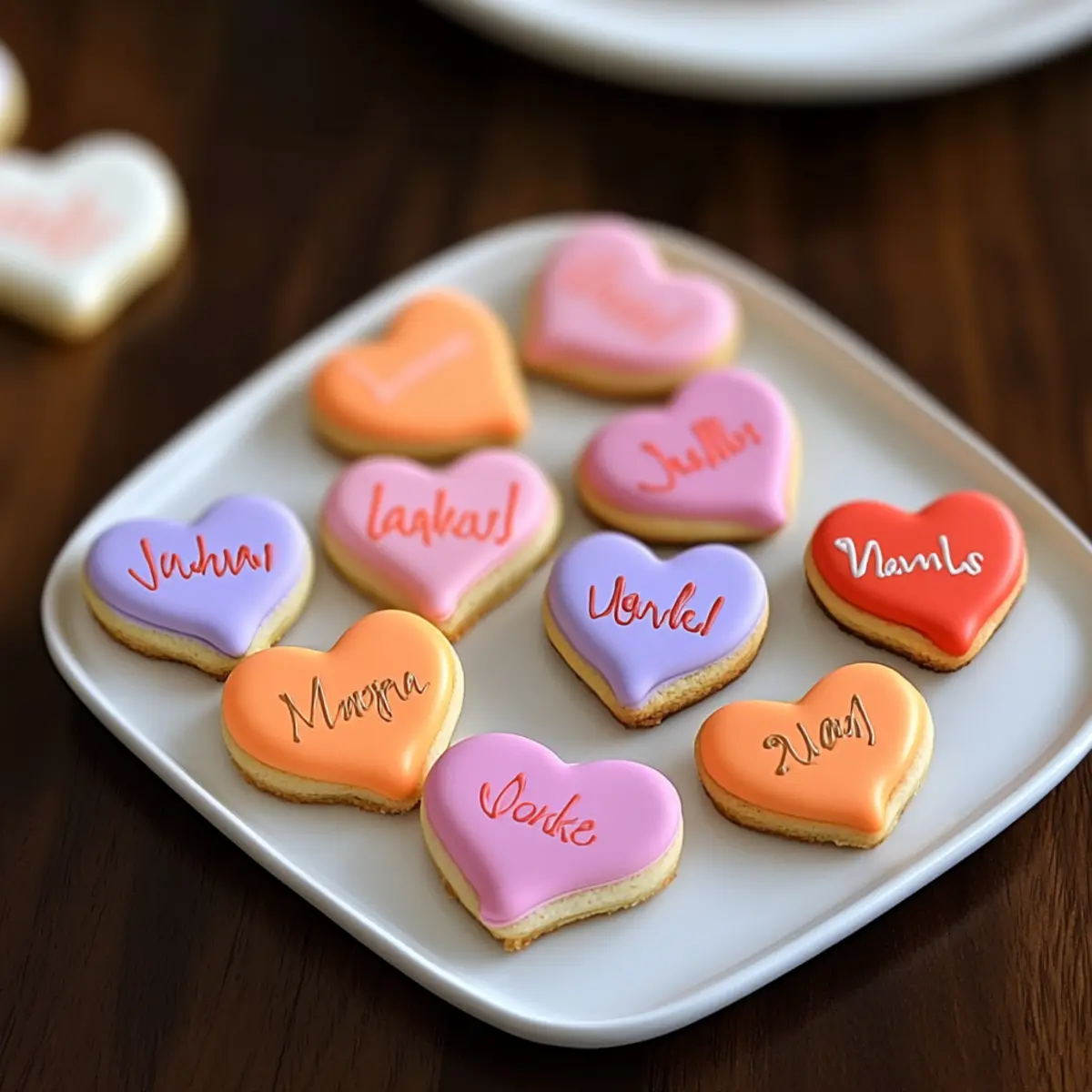 Mini Valentine’s Day Message Heart Sugar Cookies