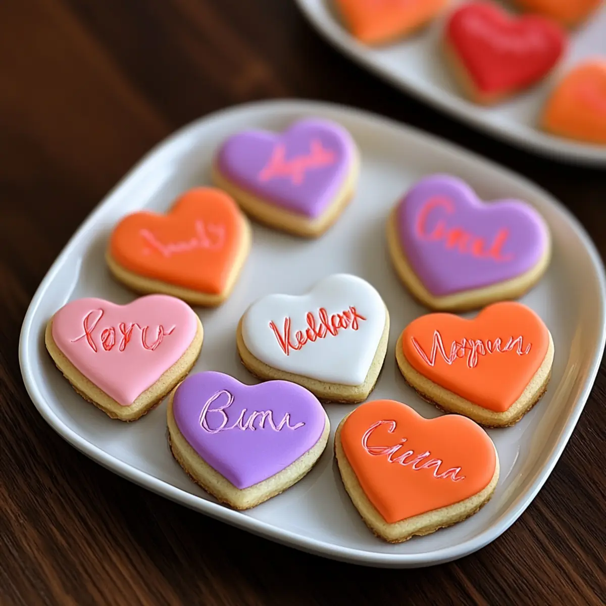 Mini Valentine’s Day Message Heart Sugar Cookies