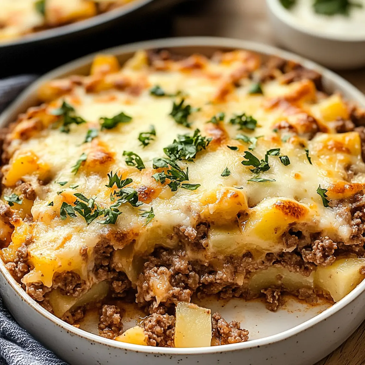 Cheesy Ground Beef and Potato Casserole