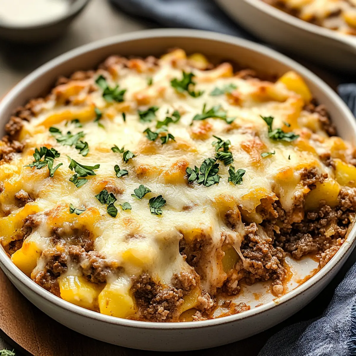 Cheesy Ground Beef and Potato Casserole