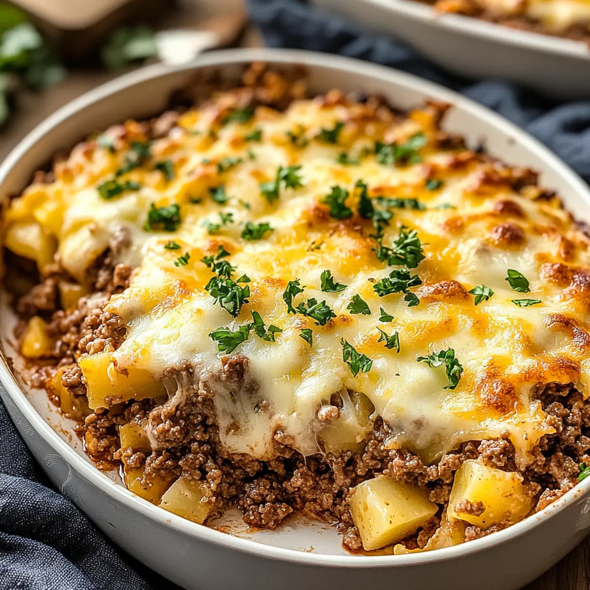 Cheesy Ground Beef and Potato Casserole