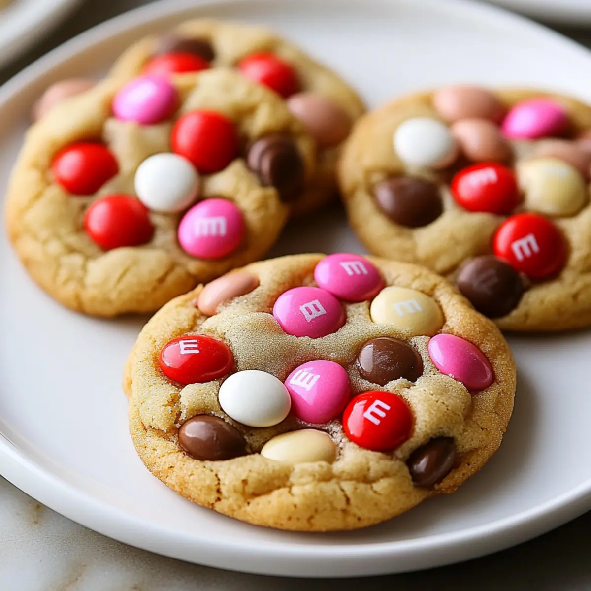 Valentine’s Day M&M Cookies