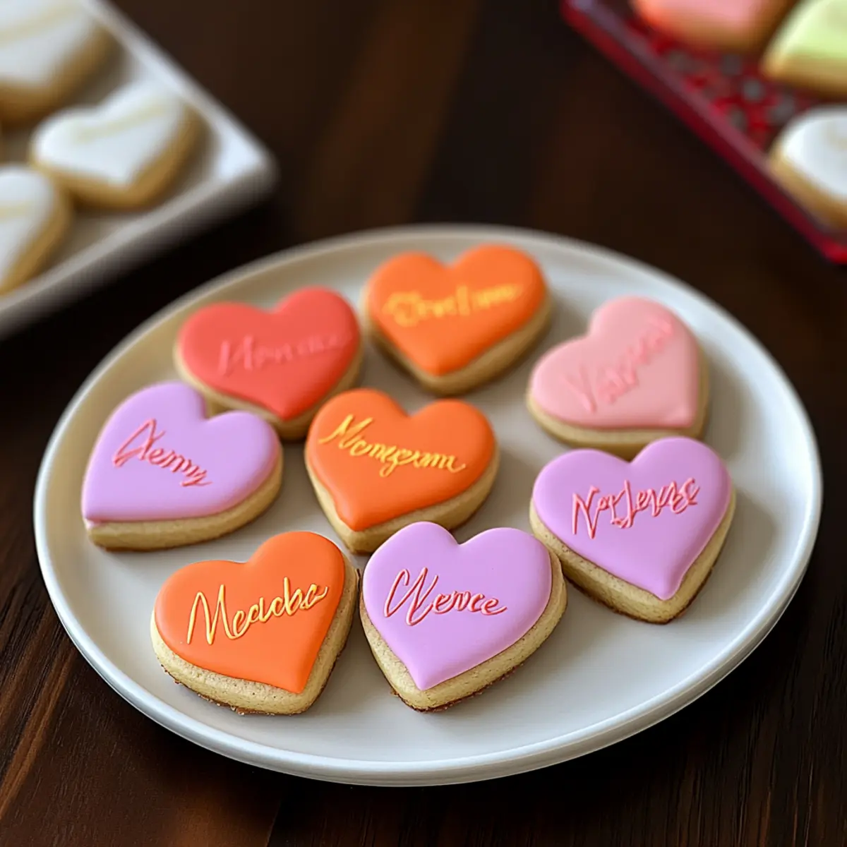 Mini Valentine’s Day Message Heart Sugar Cookies