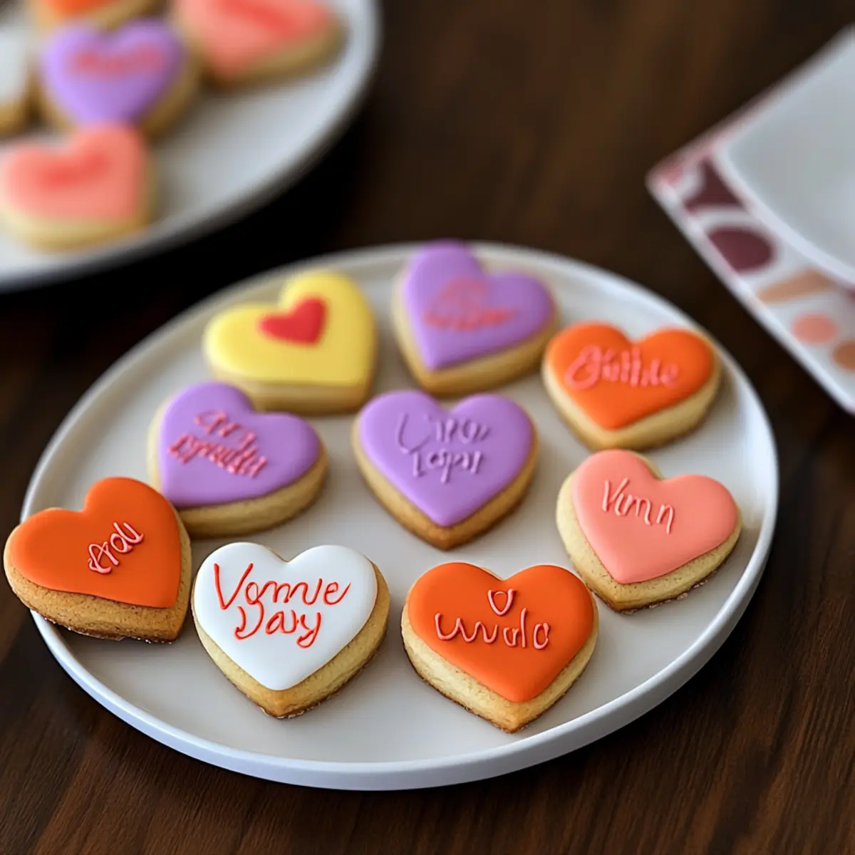 Mini Valentine’s Day Message Heart Sugar Cookies