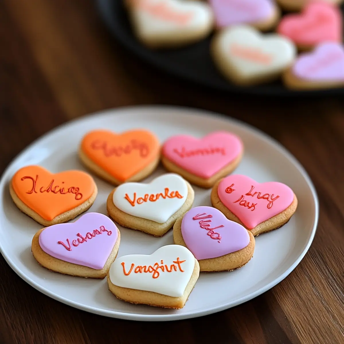 Mini Valentine’s Day Message Heart Sugar Cookies